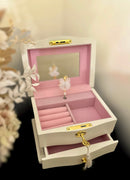 Lux Musical ballerina jewellery box with drawer