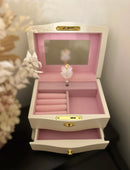 Lux Musical ballerina jewellery box with drawer