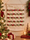 Traditional Christmas Advent Calendar with Poinsettia Ribbon
