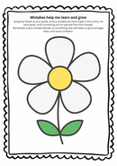 Mistakes help me learn - flower activity