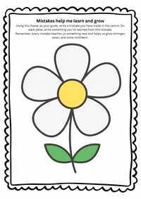 Mistakes help me learn - flower activity